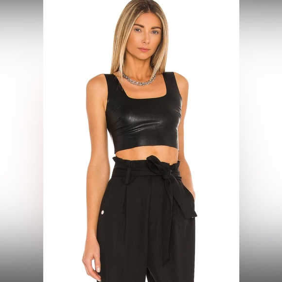 Commando | Tops | Nwt Commando Faux Leather Crop Top In Black | Poshmark